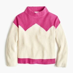 J. Crew x The Reeds Pink & Cream Chevron Ski Sweater